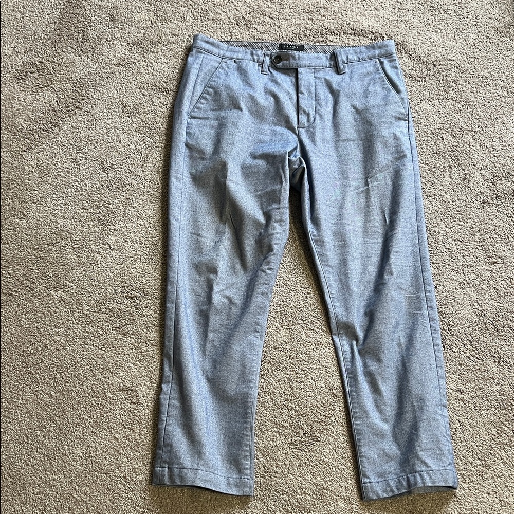 Ted Baker London Dress Pants 32R Blue Tailored Stretch Smart Casual Trousers